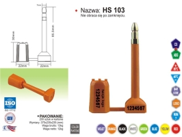 plomba boltowa, plomba zabezpieczająca HS 103