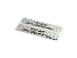 plomba naklejkowa, plomba hologramowa, etykieta void 55x12mm błyszcząca z hologramem