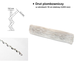 drut plombowniczy w odcinkach 18cm (stalowy 0,6 / 0,3 mm)