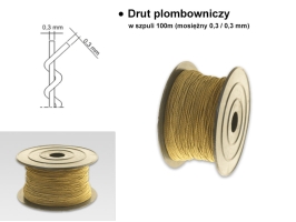 drut plombowniczy w szpuli 100m (mosiezny 0,3 / 0,3 mm)
