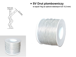 SV Drut plombowniczy w szpuli 100m (w oplocie stalowym 0,6 / 0,3 mm)